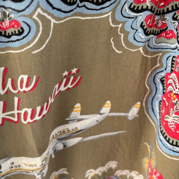 Vintage Reyn Spooner Men's Hawaiian Shirt Aloha Planes, Boats, Palm Trees XXL - Picture 7 of 10